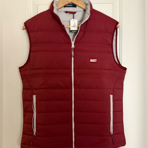 johnnie-O NWT Maroon Quilted Puffer Vest - Picture 3 of 5